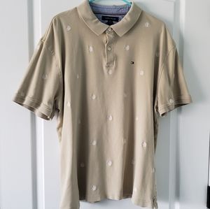 Tommy Hilfiger Men's Khaki Polo Shirt XXL 2XL MINT Condition